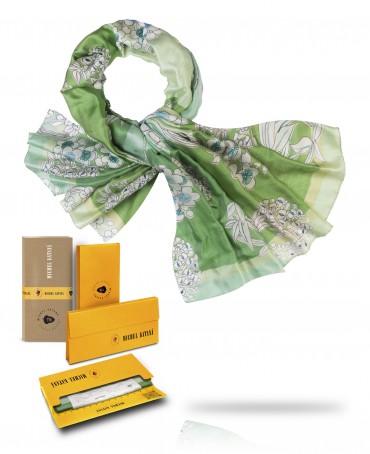 Палантин Женский SN40-JAPONAIS/BLEU.SIEL